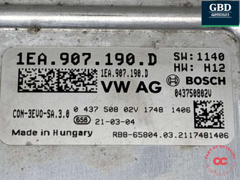 DCDC converter elbil til Škoda Enyaq 2021-->>  (1EA 907 190 G|1EA 907 190 D|)