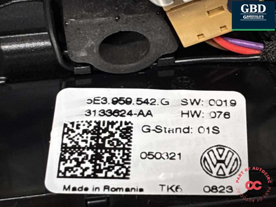 Ratt til Škoda Enyaq 2021-->>  (5E3 419 093 AR|5E3 419 093 FJ VKJ|5E3 419 093 AR VKJ)