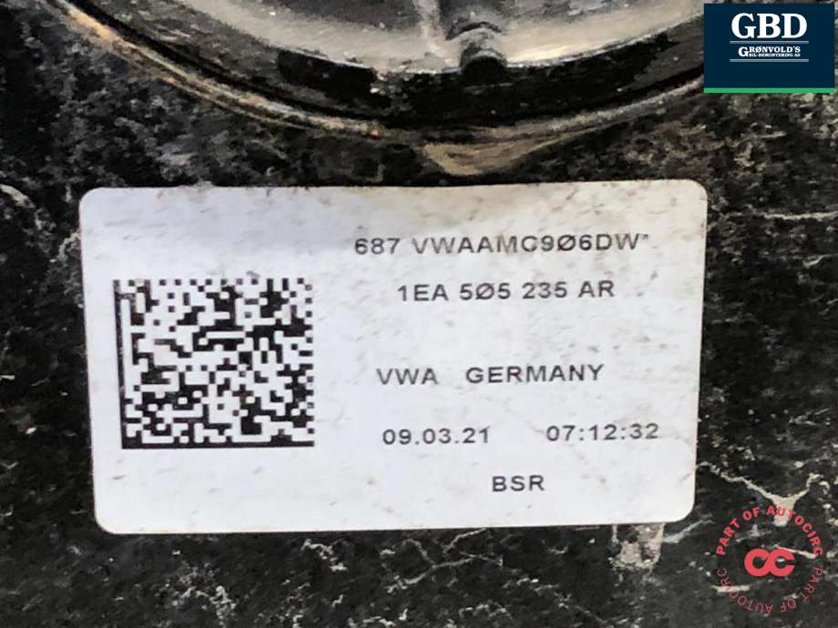 Travers bak til Škoda Enyaq 2021-->>  (1EA 505 235 BQ|1EA 505 235 AR|)