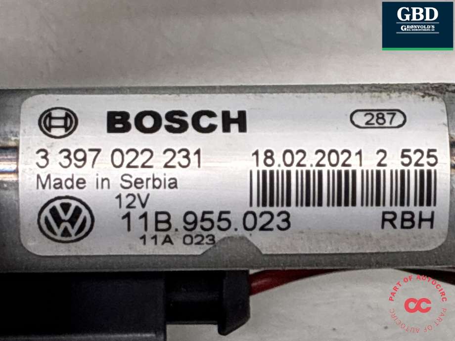Viskermotor frontrute komplett m/overføring til Škoda Enyaq 2021-->> (11B 955 023 A|11B 955 023|3397022231| 1397225027)