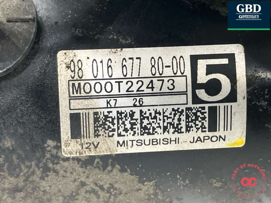 Starter diesel til Peugeot 3008 2016-->> (Type II)  (5802 Z8|16 381 162 80|5802 EG . 16 381 162 80 | 98 016 677 80-00)