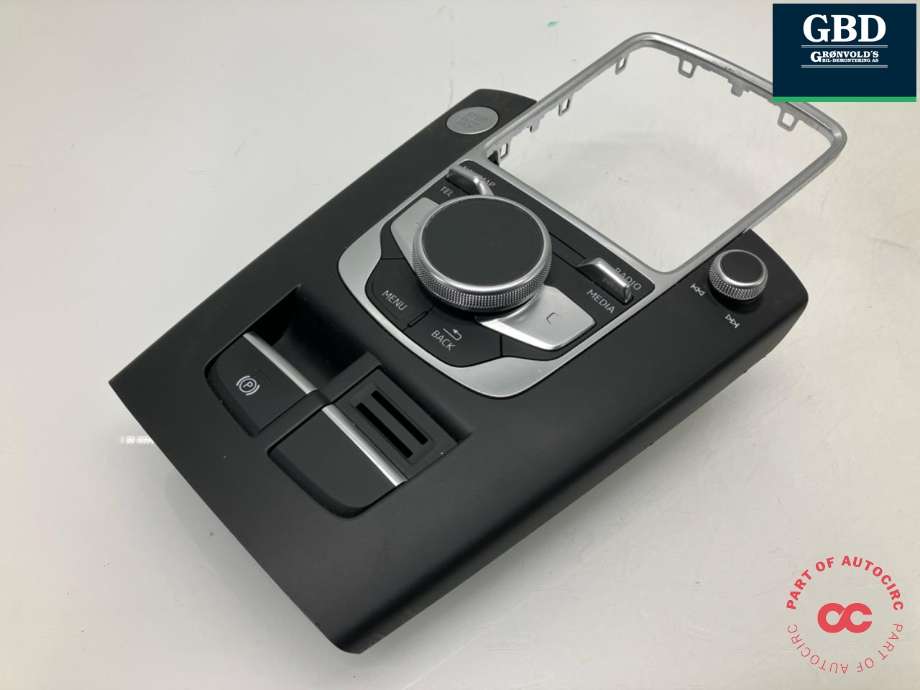 Bilstereo navigasjon betjeningspanel til Audi A3 2016-2020 (Type III, Fase 2) (8V0 919 614 BK|)