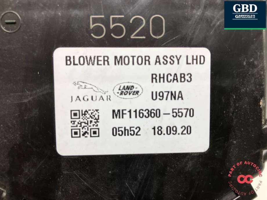Varmeapparat motor til Jaguar I-PACE 2018-->>  (J9D1132|J9D318456AA|MF116360-5570)