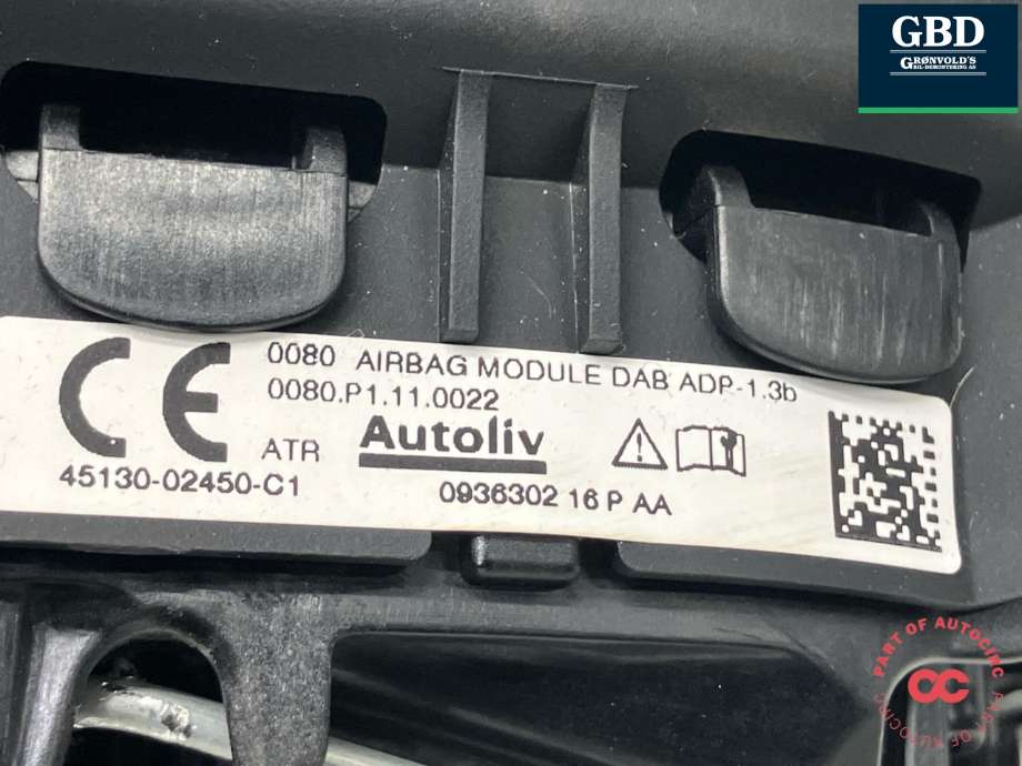 Airbag ratt til Toyota Auris 2015-2019 (Type II, Fase 2)  (4513002450C1|45130-02450-C1|)