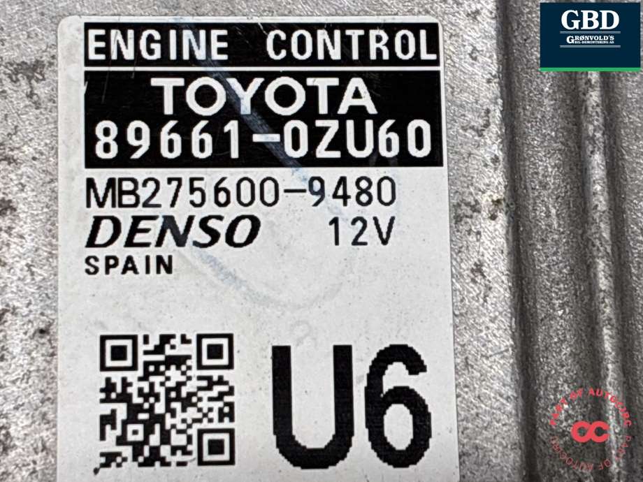 Styreenhet motor til Toyota Auris 2015-2019 (Type II, Fase 2)  (896610ZU60|MB275600-9480|)