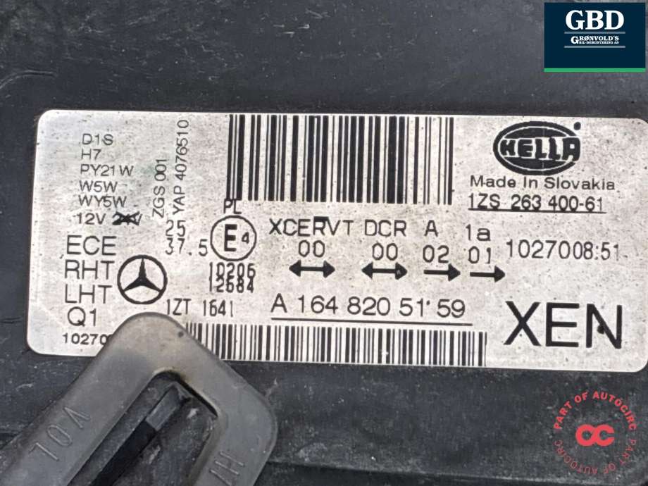 Frontlykt venstre xenon til Mercedes GL 2006-2012 (X164) (X164) (A 164 820 51 59|)