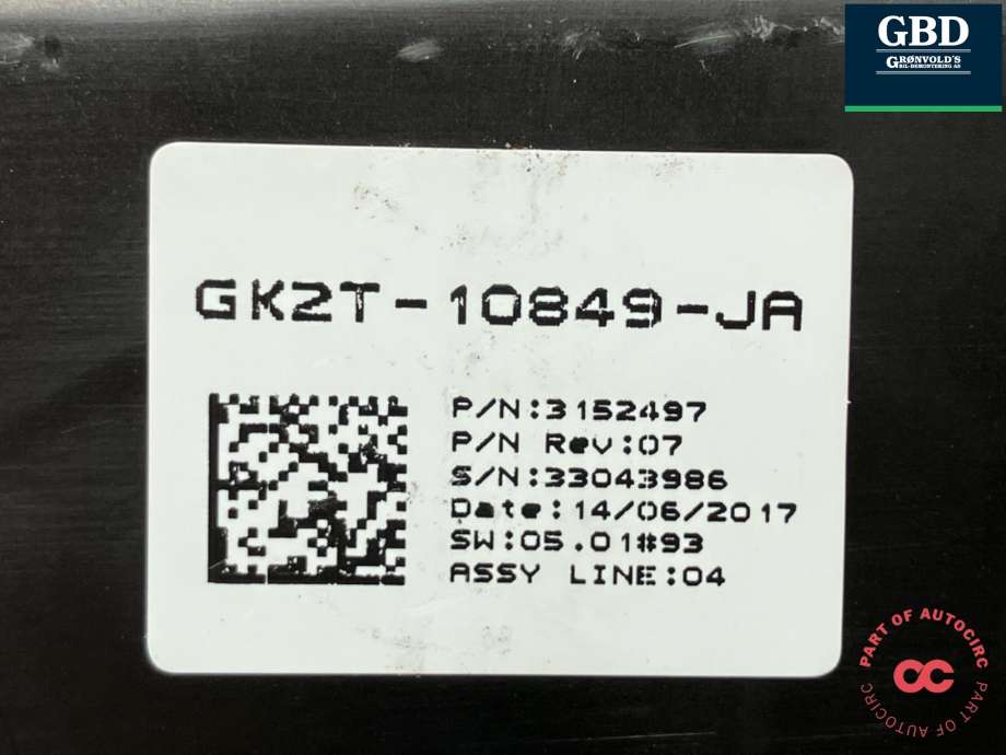 Instrumentpanel til Ford Transit Custom 2013-2023 (Type I) (2342291|GK2T-10849-JC|GK2T-10849-JA)