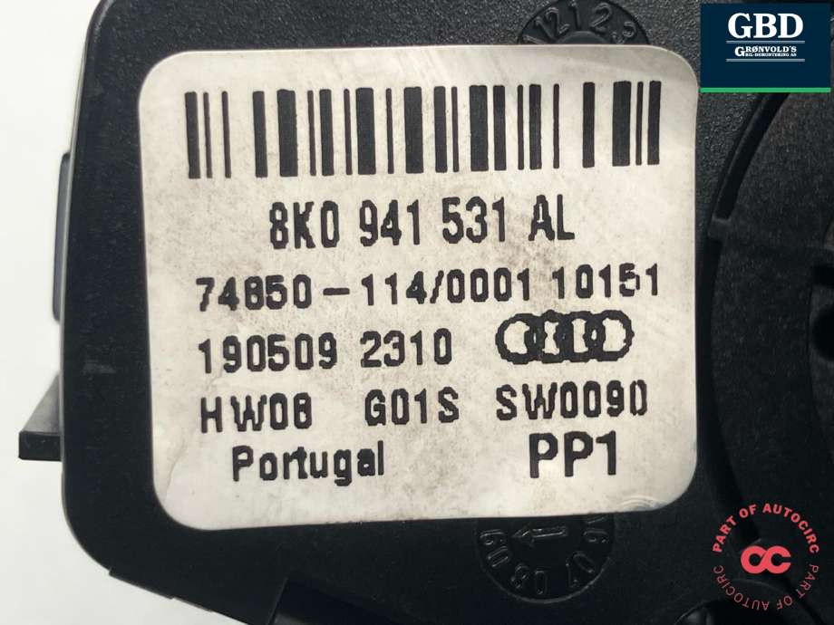 Bryter lys til Audi A4 2007-2014 (Type IV) (B8) (B8) (8K0 941 531 AS|8K0 941 531 AL|74850-114 / 0001 10151)
