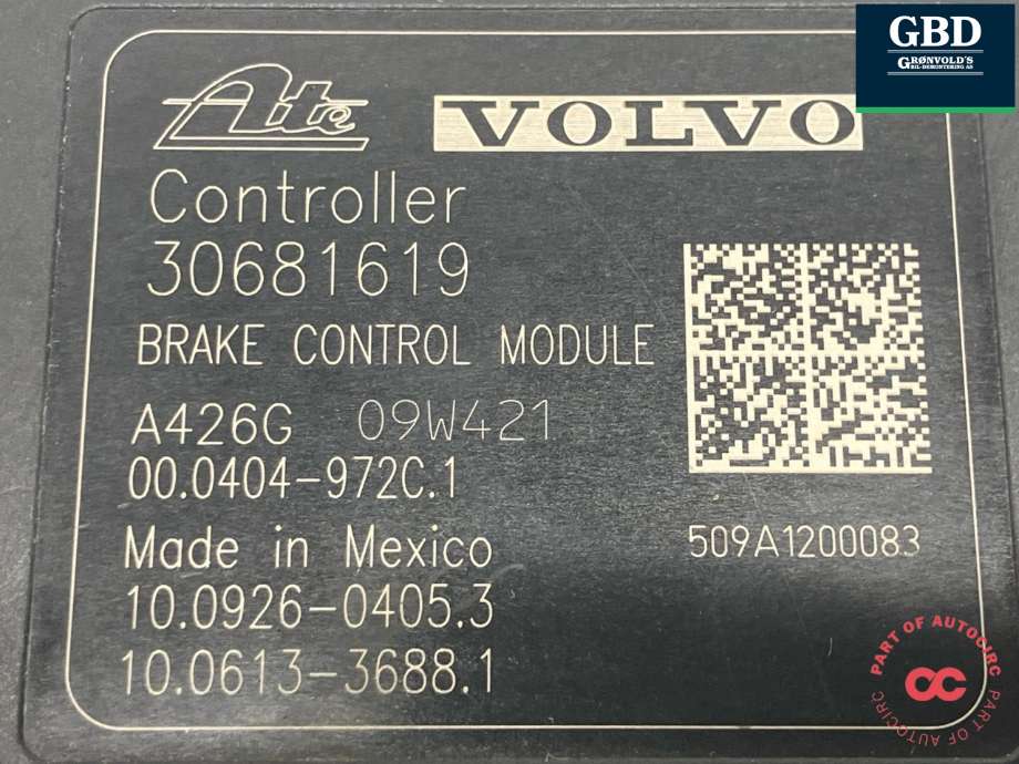 ABS sentral til Volvo V70 2007-2013 (Type III, Fase 1) (31329140|30681619|)