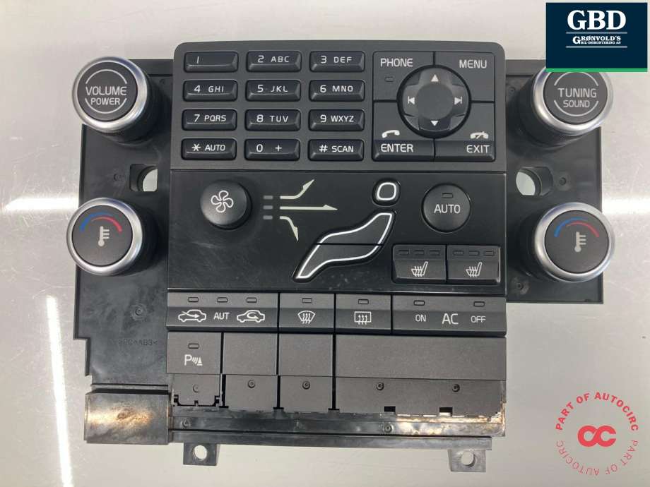 Varmeapparat betjening til Volvo V70 2007-2013 (Type III, Fase 1)  (30782903|M342210-0038|)