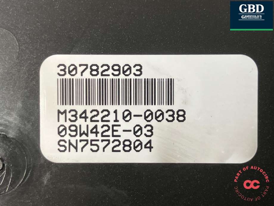 Varmeapparat betjening til Volvo V70 2007-2013 (Type III, Fase 1)  (30782903|M342210-0038|)