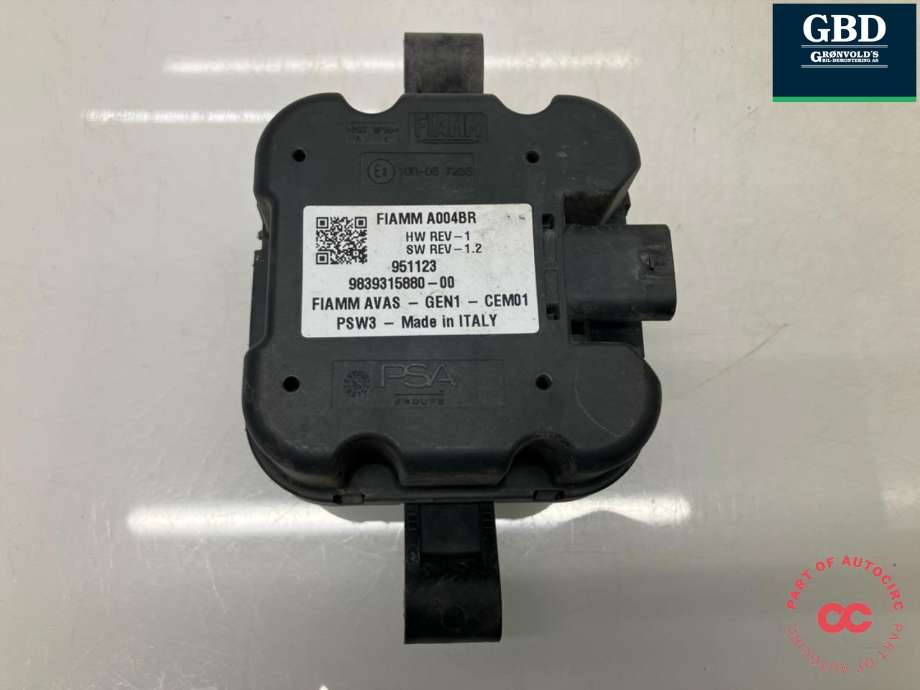 Høyttaler motorlyd, AVAS (Acoustic Vehicle Alerting System) til Citroën Berlingo, 2019-->> (Type III)  (98 393 158 80)
