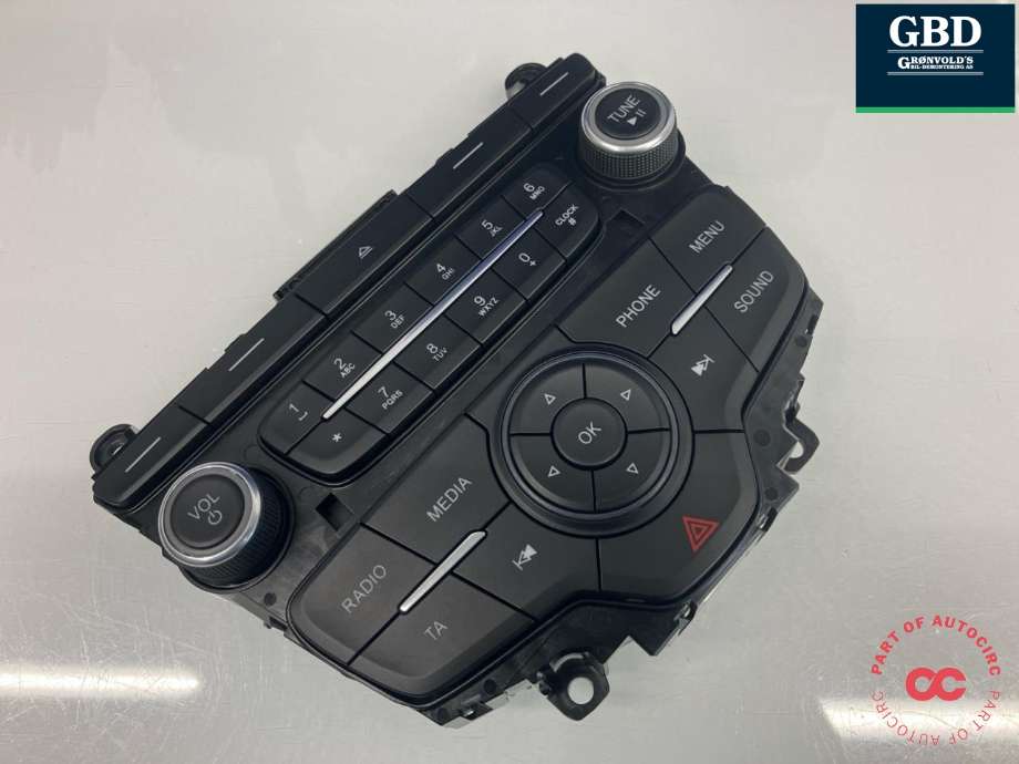 Bilstereo betjeningspanel til Ford Focus 2014-2018 (Type III, Fase 2)  (1924167|F1ET-18K811-BD| 4F571-BB)