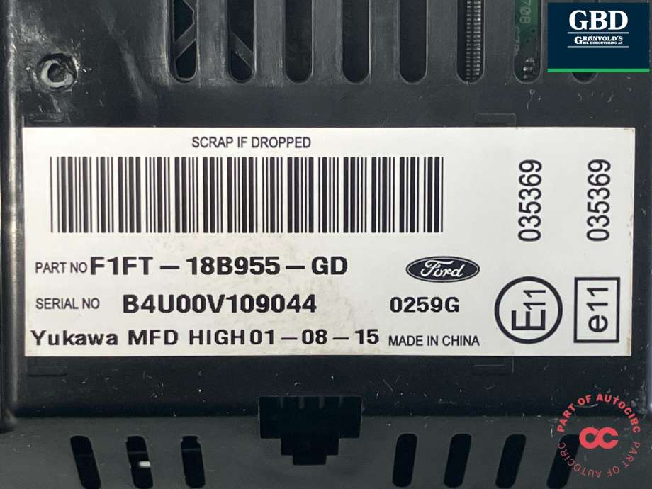 Instrument diverse til Ford Focus 2014-2018 (Type III, Fase 2)  (2201383|F1FT-18B955-GG|F1FT-18B955-GD)