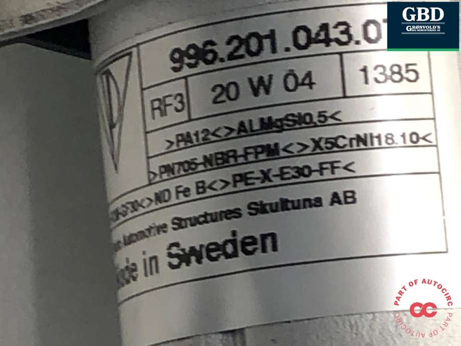 Bensintank påfyllingsrør til Porsche 911 1998-2005 (996) (996) (996 201 043 07|99620104307|)