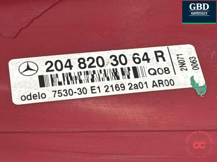 Baklykt høyre til Mercedes C-Klasse 2011-2014 (Fase 2) (W204) (W204) (A 204 906 86 02|A 204 820 30 64|)