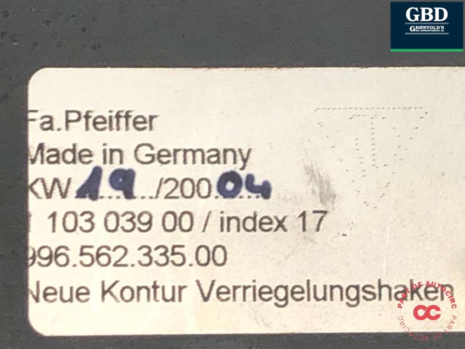 Takluke motor til Porsche 911 1998-2005 (996) (996) (99651226500|99656233500|)