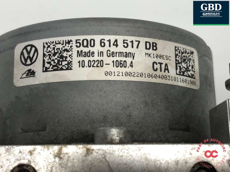 ABS sentral til Audi A3 2016-2020 (Type III, Fase 2) (5Q0 614 517 DB|5Q0 614 517 DB BEF|)