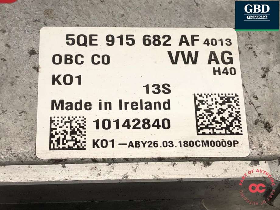 Batterilader (OBC - On Board Charger) til Audi A3 2016-2020 (Type III, Fase 2)  (5QE 915 682 BL|5QE 915 682 BG|5QE 915 682 AF)