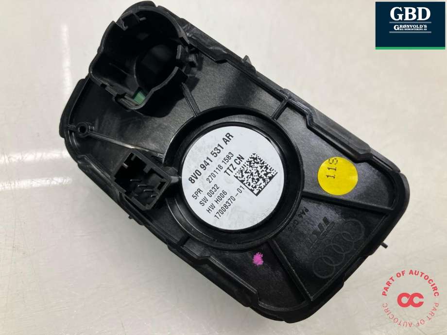 Bryter lys til Audi A3 2016-2020 (Type III, Fase 2)  (8V0 941 531 AR|8V0 941 531 AR 5PR|)