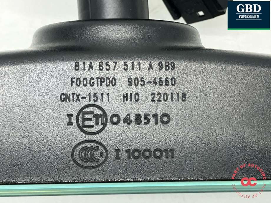 Speil innvendig til Audi A3 2016-2020 (Type III, Fase 2)  (81A 857 511 A|81A 857 511 A  9B9|)