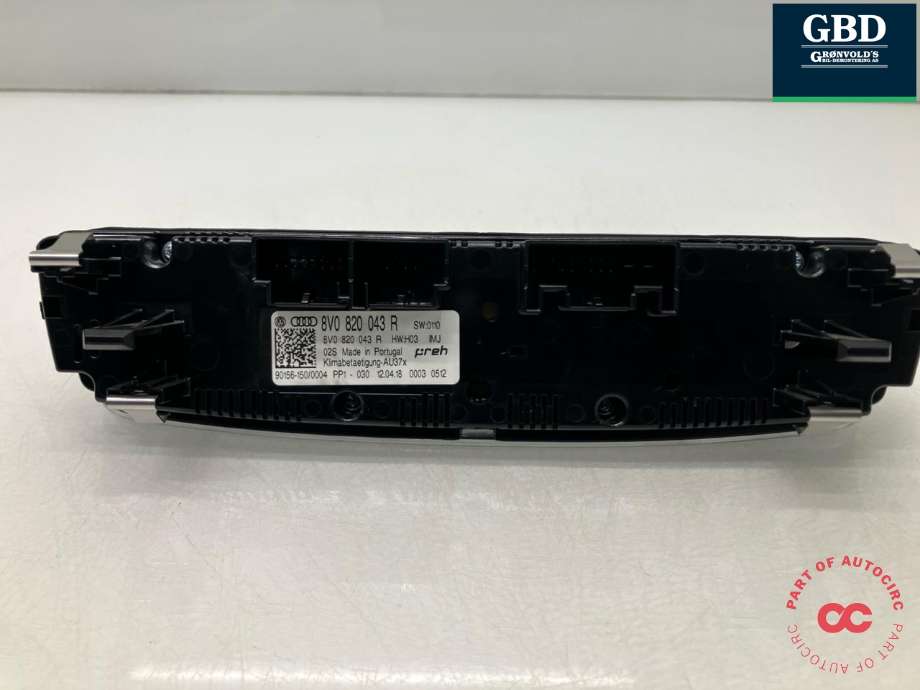 Varmeapparat betjening til Audi A3 2016-2020 (Type III, Fase 2)  (8V0 820 043 R|8V0 820 043 AQ IMJ|8V0 820 043 R  IMJ)