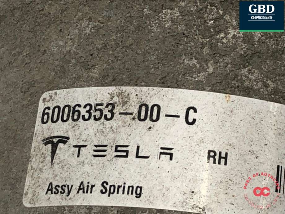 Fjær bak nivå luftpute/belg til Tesla Model S 2013-2016 (Fase 1) (6006353-00-C|6006353-00-D|)