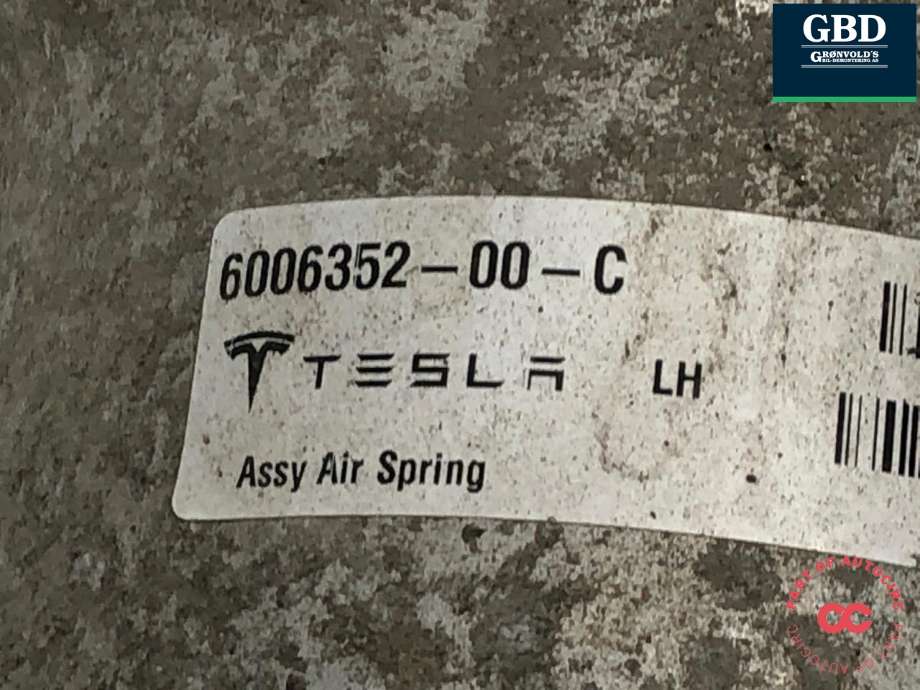 Fjær bak nivå luftpute/belg til Tesla Model S 2013-2016 (Fase 1)  (6006352-00-C|6006352-00-D|)