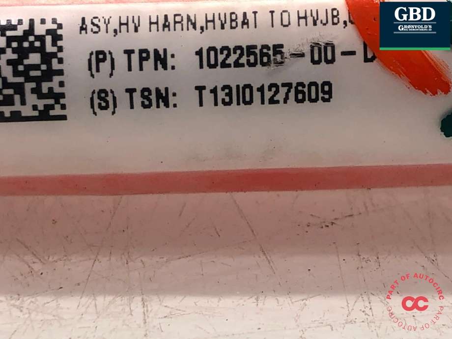 Kabel høy volt (HV) elbil til Tesla Model S 2013-2016 (Fase 1) (1022565-00-D|1022565-00-E| 1022565-10-E|1022565-10-F| 1022565-10-G)