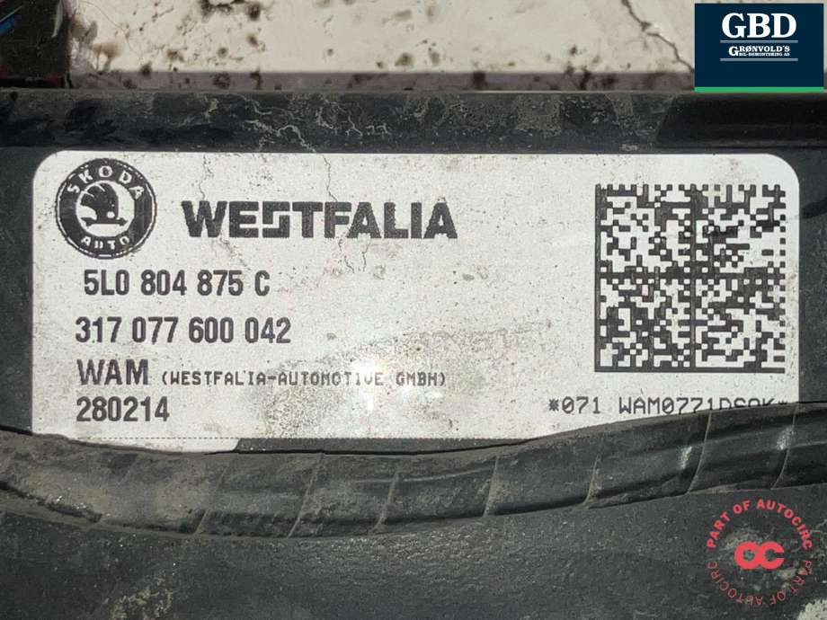 Hengerfeste til Škoda Yeti 2014-2017 (Fase 2)  (5L0 092 155 B|317077|5L0 804 875 C)