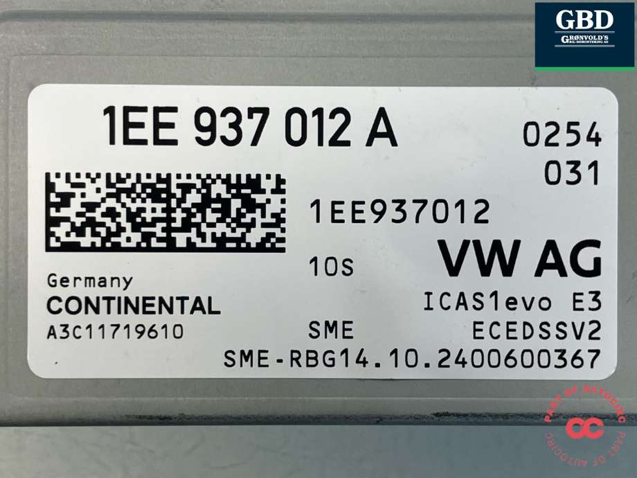 Styreenhet diverse til VW ID.7 2023-->>  (CONTINENTAL|1EE 937 012 A|A3C11719610|)
