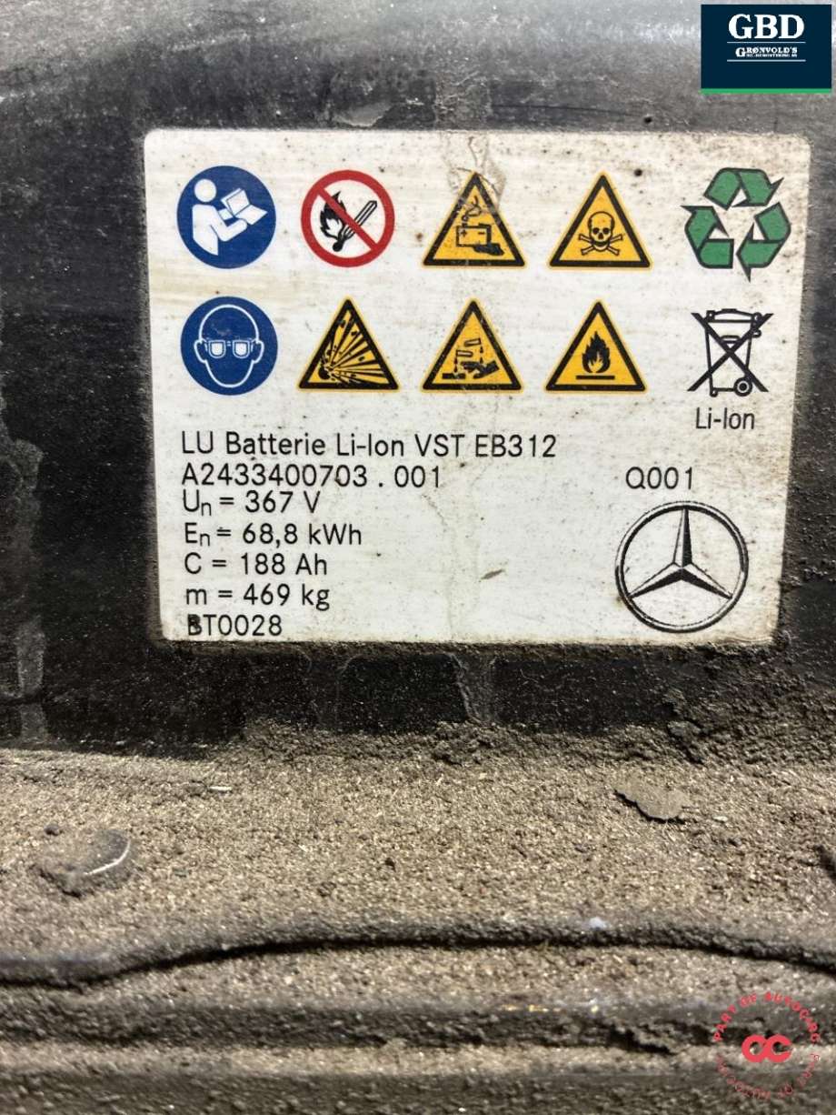 Batteripakke elbil til Mercedes EQA 2021-->> (A 243 340 42 03|A2433400703001|)