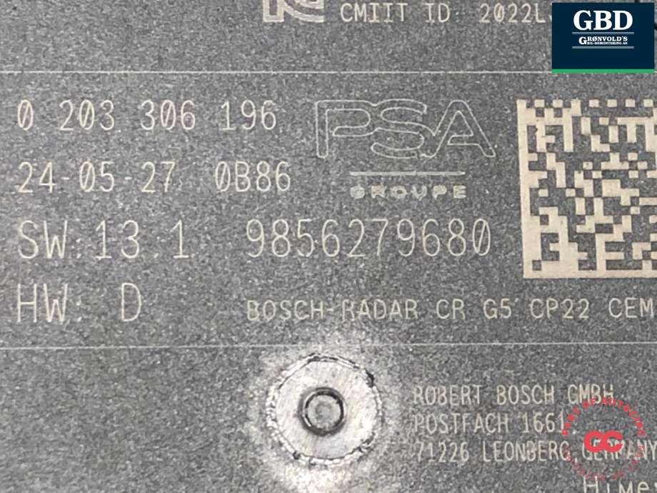 Sensor radar til Opel Astra L 2022-->> (16 849 049 80|9856279680|)