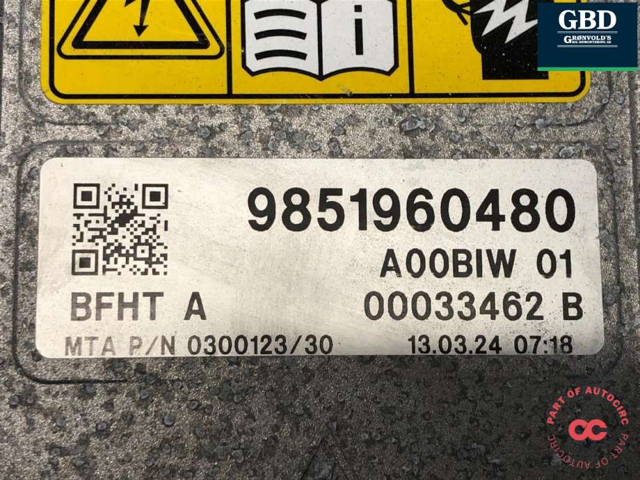 Inverter elbil til Opel Astra L 2022-->>  (98 519 604 80|)