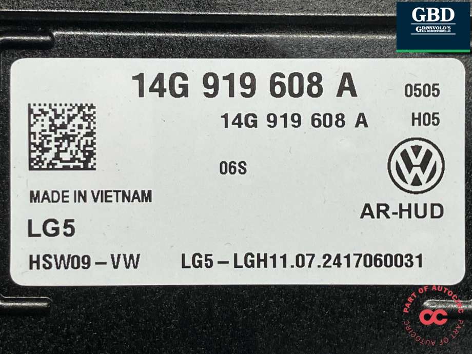 Instrument head-up display (HUD) til VW ID.7 2023-->> (14G 919 608 A|)