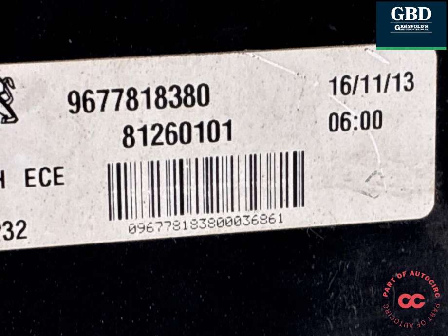 Baklykt venstre indre til Peugeot 308 2013-2021 (Type II) (96 778 183 80|)