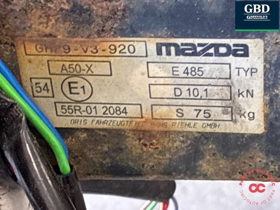 Hengerfeste til Mazda 6 2015-2018 (Type III, Fase 2)  (NO PART ID|)
