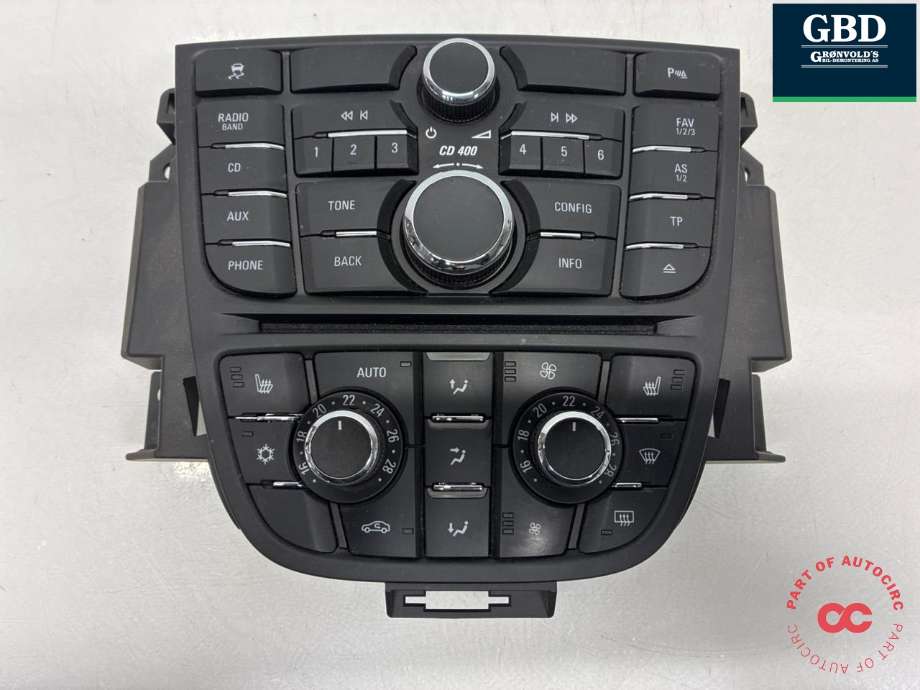 Varmeapparat betjening til Opel Astra J 2010-2015 (13435146|13343708|13346050)