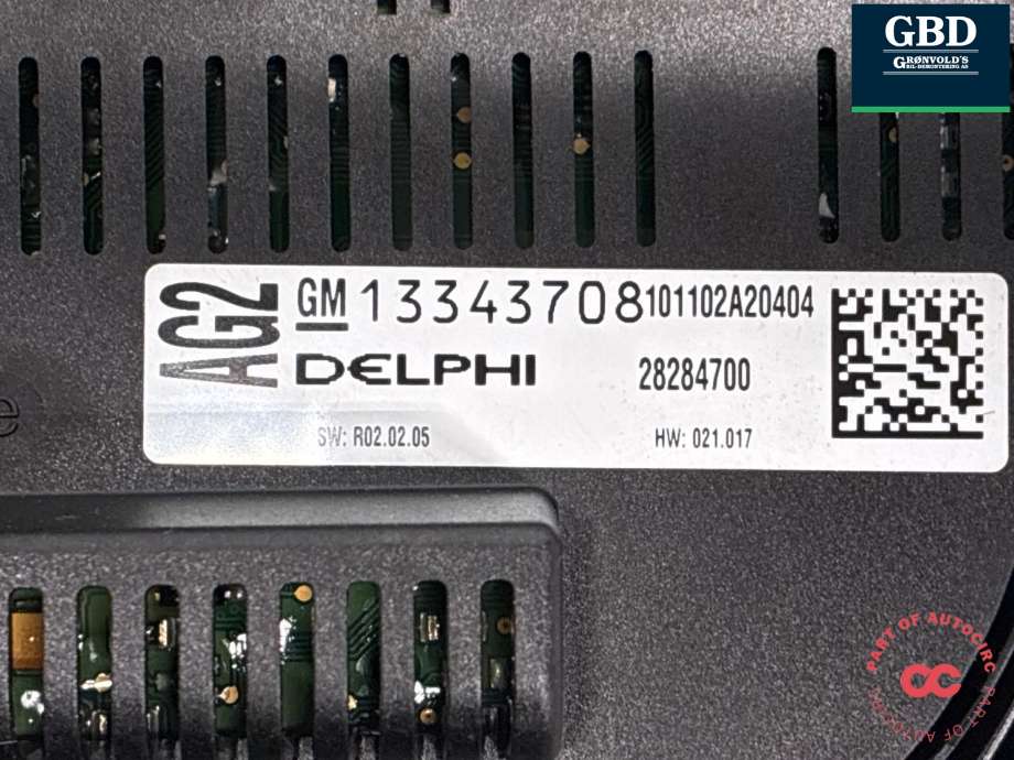 Varmeapparat betjening til Opel Astra J 2010-2015 (13435146|13343708|13346050)