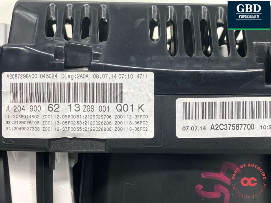 Instrumentpanel til Mercedes GLK 2008-2015 (X204) (X204) (A 204 900 62 13|A2C37587700|)