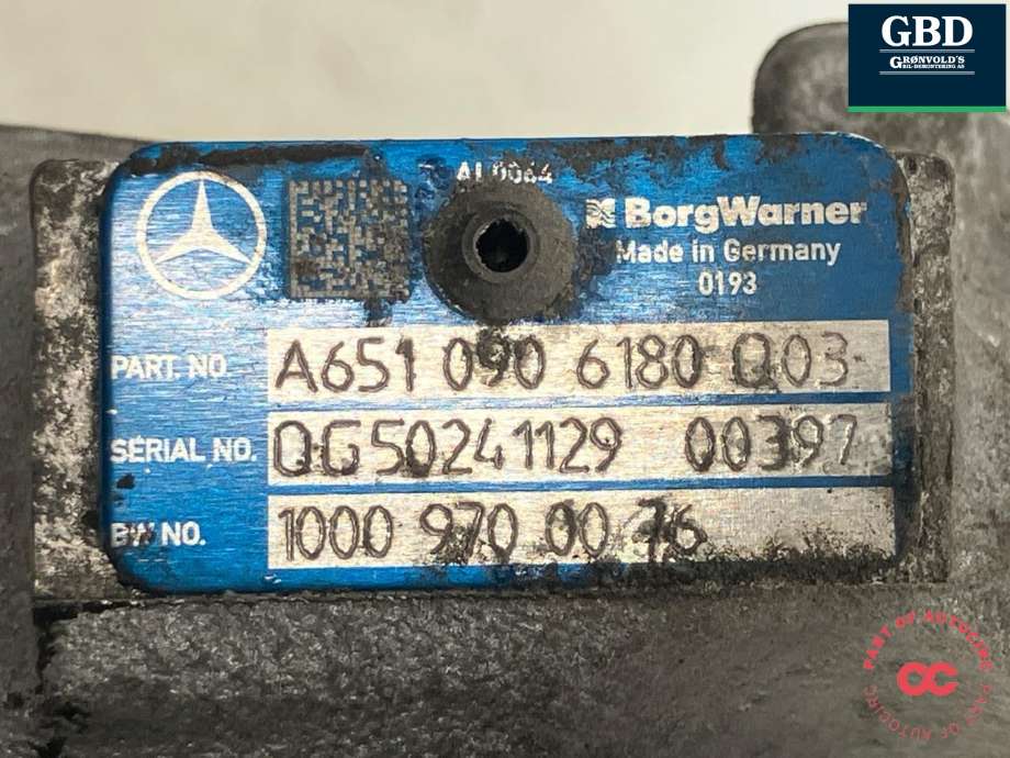 Turbo til Mercedes GLK 2008-2015 (X204) (X204) (A 651 090 61 80|A 651 090 61 80 80 |A 651 090 61 80 87|A 651 090 61 80 88)