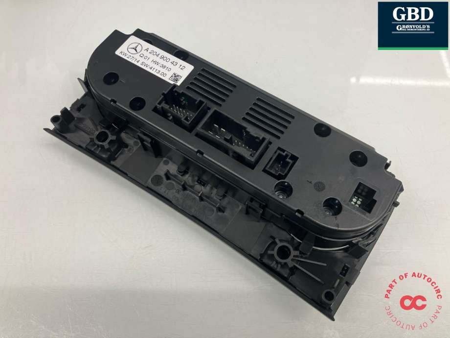 Varmeapparat betjening til Mercedes GLK 2008-2015 (X204) (X204) (A 204 900 07 15|A 204 900 43 12|)