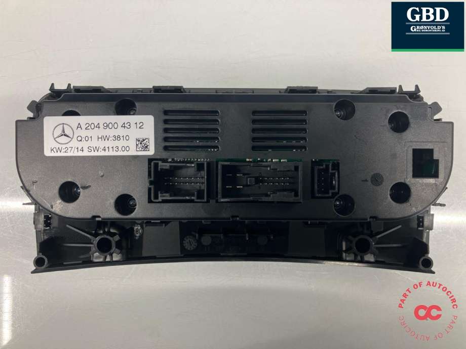Varmeapparat betjening til Mercedes GLK 2008-2015 (X204) (X204) (A 204 900 07 15|A 204 900 43 12|)