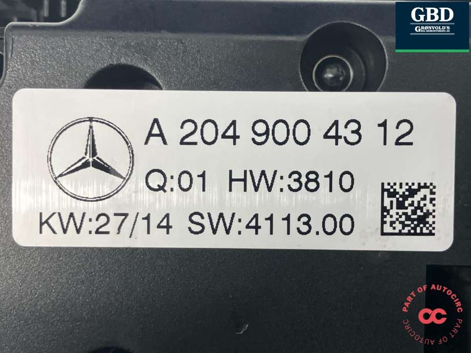 Varmeapparat betjening til Mercedes GLK 2008-2015 (X204) (X204) (A 204 900 07 15|A 204 900 43 12|)