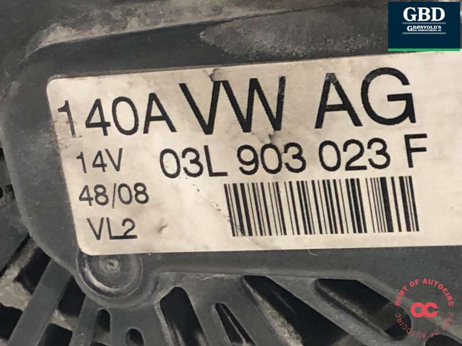 Dynamo diesel til VW Golf VI 2008-2012  (VALEO|03L 903 023 F|)
