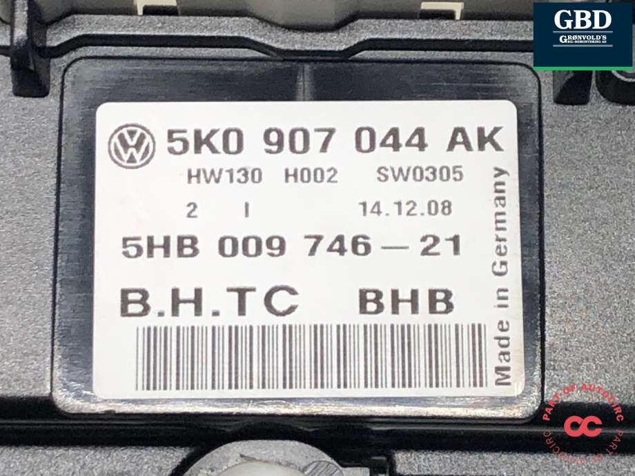 Varmeapparat betjening til VW Golf VI 2008-2012 (5K0 907 044 HB ZJU|5K0 907 044 BT ZJU|5K0 907 044 AK)