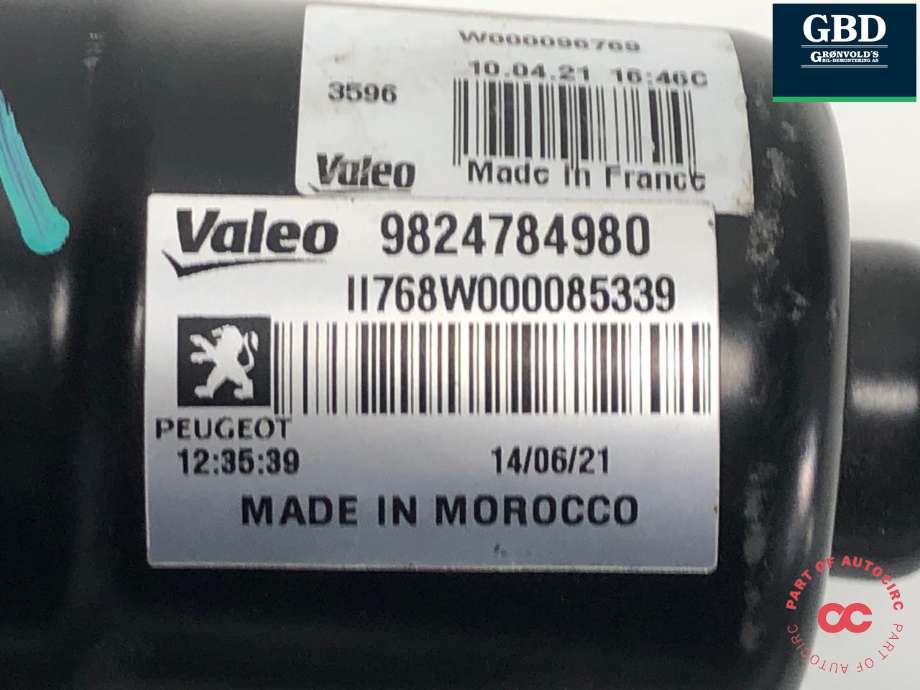 Viskermotor frontrute komplett m/overføring til Citroën ë-C4 2020-->>  (VALEO|98 247 849 80|)