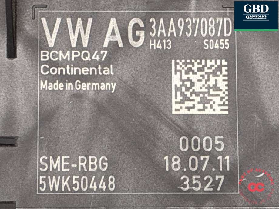 Styreenhet comfort (BCM) til VW Passat 2011-2015 (B7) (B7) (3AA 959 433 F  Z00|  3AA937087D|3AA 959 433 B  Z00)