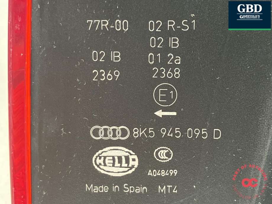 Baklykt venstre ytre til Audi A4 2007-2014 (Type IV) (B8) (B8) (HELLA|8K5 945 095 D|)