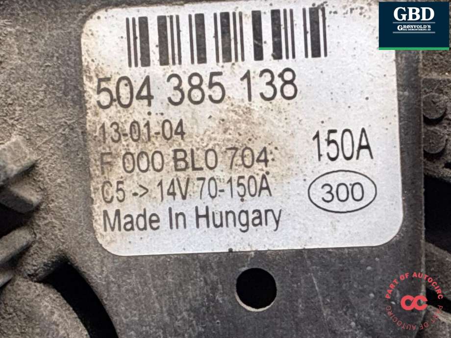Dynamo diesel til Iveco Daily 2014-->> (Type VI)  (504385138|)